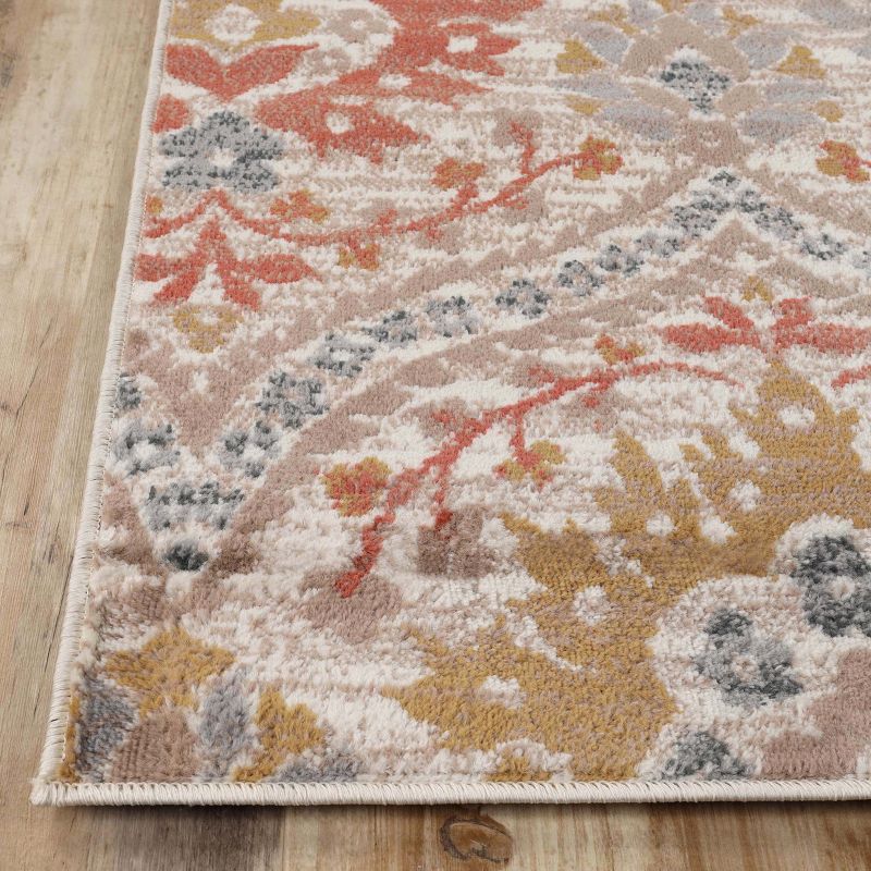 Distressed Abstract Damask Indoor Area Rug or Runner by Blue Nile Mills, 4 of 8
