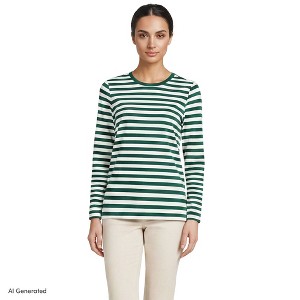 Lands' End Supima Cotton Long Sleeve Crewneck T-Shirt - X Small