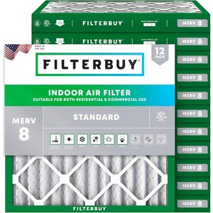 Filterbuy 19x19x2 Air Filter (12-Pack), Pleated MERV 8 Dust Defense Replacement HVAC AC Furnace Filters (Actual Size: 19.00 x 19.00 x 1.75) - 1 of 4
