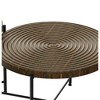 2-Piece Coffee and End Table Set, Waterproof MDF with PVC Cover, Distressed Cylindrical Design, Metal Legs - 4 of 4