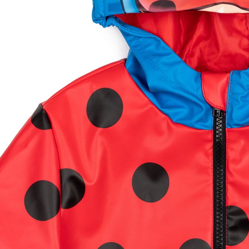 Miraculous Ladybug Girls Zip Up Waterproof Rain Jacket Little Kid to Big Kid , 3 of 8
