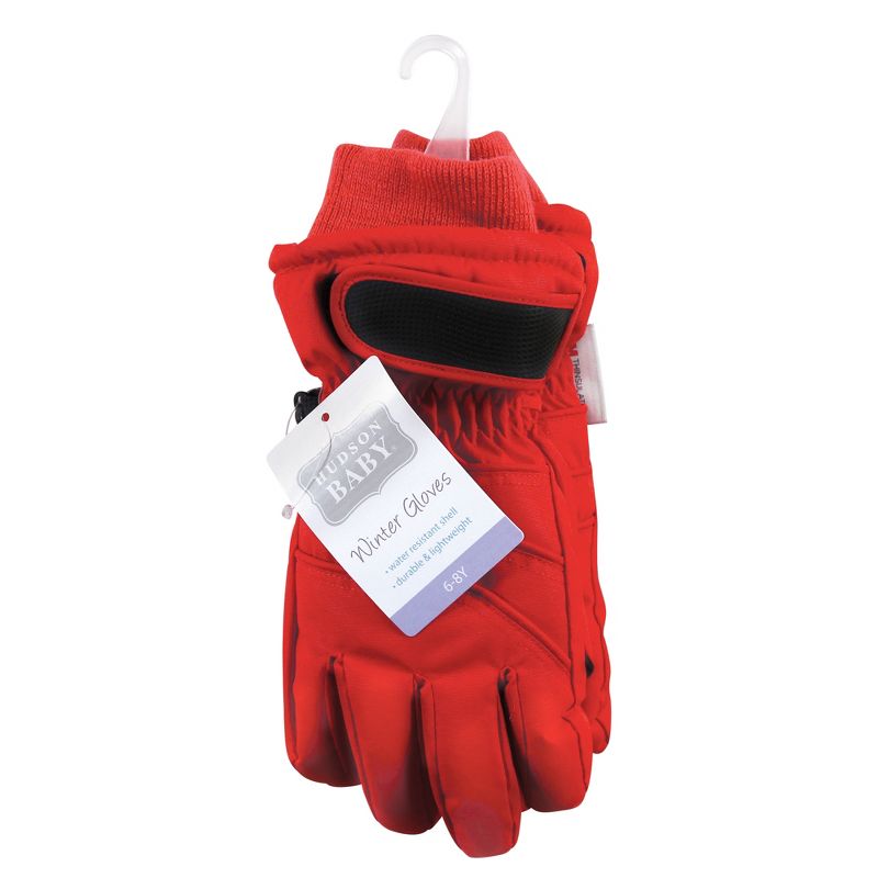 Hudson Baby Unisex Snow Gloves, Red, 2 of 4