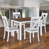5-Piece Dining Table Set with 4 X-Back Chairs, Space-Saving Design for Small Dining Rooms, Solid Wood Construction with Linen Upholstered Seats - 2 of 4