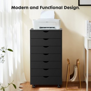 5/7 Drawers Storage Cabinet Dressers with Wheels Mobile Organizer Drawers for Office, Bedroom, Living Room-Black and White-The Pop Home - 1 of 4