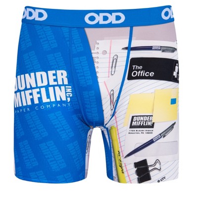 Odd Sox, Dunder Mifflin Split, Novelty Boxer Briefs For Men, Adult, Large