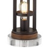 Franklin Iron Works Lucas Industrial Table Lamps Set of 2 with Round Risers 27 1/2" Tall Bronze with USB Nightlight LED Oatmeal Drum Shade for Desk - 4 of 4