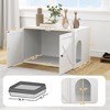 Skyzone White Cat Litter Box Furniture with Barn Door & Cat Hole, 31.5" L x 20.9" W x 19.7" H - - 2 of 4