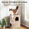 FUKUMARU Cat House for Indoor Cats, 2-Storey Large Cat Bed, Felt Covered Cat Bed Cave - 3 of 3