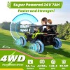 JOYRACER 24 Volt 4X4 Ride on Toys with 2 Seat, 600W Power UTV Car 4 Wheeler for Big Kids with Remote Control, Storage, 3 Speeds, Bluetooth Music - 4 of 4