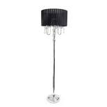 Trendy Romantic Sheer Shade Floor Lamp with Hanging Crystals Black - Elegant Designs
