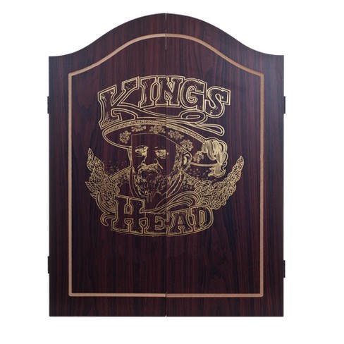 Dark Wood TG King's Head Value Dartboard Cabinet Set 