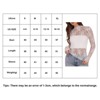 Womens Mesh Long Sleeve Tops Crew Neck Sexy Sheer Tee Shirts Party Club Lace Blouse - 4 of 4
