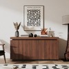58.3" Wood Modern Textured 4-Door Sideboard Buffet Cabinet with Freestanding Anti-Dumping Design and Hidden Storage for Kitchen - 2 of 4
