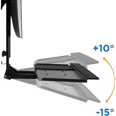 Black Adjustable Wall Mount for Monitor and Keyboard with CPU Holder
