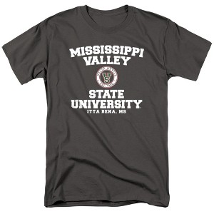 Mississippi Valley State University Official Circle Logo Adult T Shirt, Black - 1 of 4