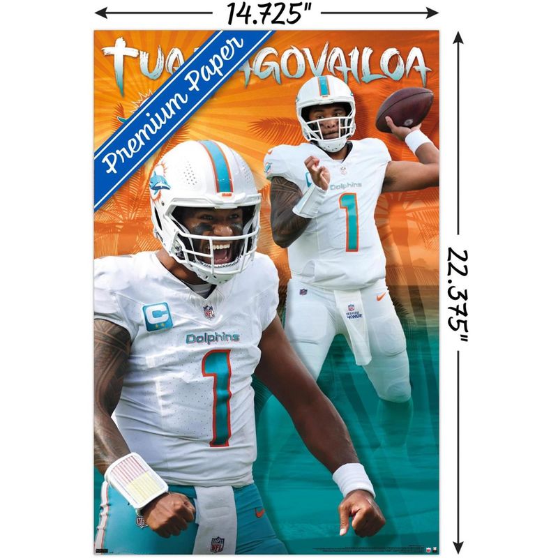 Trends International NFL Miami Dolphins - Tua Tagovailoa 24 Unframed Wall Poster Prints, 3 of 7