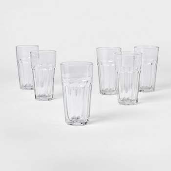 Highball Glasses,Clear Drinking Glass Tumbler Set Of 6, Vintage
