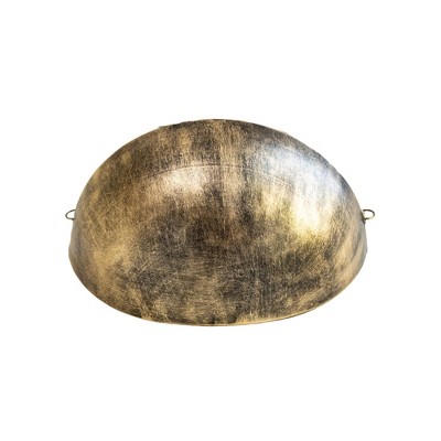 Antique Brass Semicircular Hanging Wall Planter with Chain