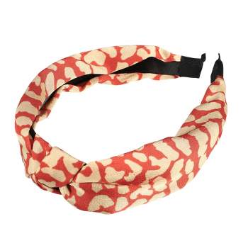 Unique Bargains Women's Leopard Pattern Knotted Headband 1 Pc Red