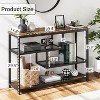 Whizmax Console Table, 4-Tier Sofa Tables Narrow Entryway Table with Glass Shelf and Metal Frame, 39.4" Behind Couch Table, Rustic Brown - 2 of 4