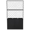 Sunnydaze 3-Section Wicker Planter Box with Trellis for Indoor or Outdoor Use - Black - 3 of 4