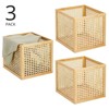 mDesign Natural Cane Kitchen Organizer Storage Bin with Handles - 2 of 4