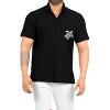 LA LEELA Men's Short Sleeve Button Down Casual Camp Beach Shirts Business Dress Shirts for Men Vacation Solid Shirts with Pocket - 3 of 4