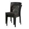 Outdoor Dining Chairs Set of 2, Stackable Dining Chairs with Rattan and Steel Frame, for Patio, Garden, Balcony-Tanpinhause - 3 of 4