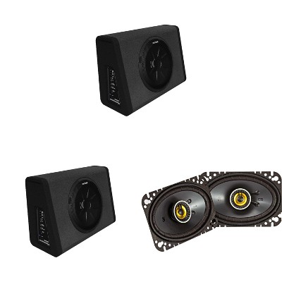 Kicker (2) 11PT250 Powered Sub Enclosure &  46CSC464 4x6" Bundle