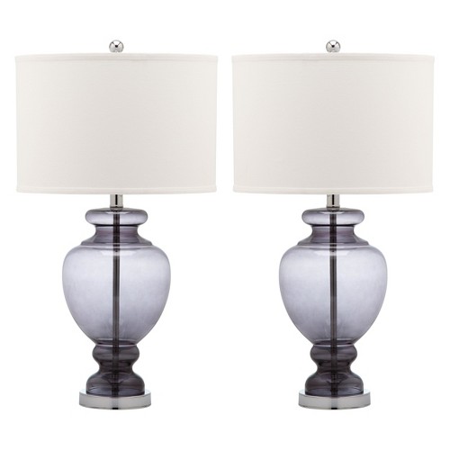 Clear Glass Table Lamp - Gray (Set of 2) - Safavieh , Clear/White