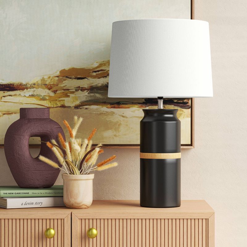 Ceramic and Wood Table Lamp (Includes LED Light Bulb) - Threshold™, 4 of 7