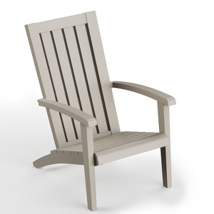Okak Outdoor Adirondack Chair with Fixed Armrest, Outdoor Accent Chair with High Back, Patio Accent Chair for Garden, Backyard, Porch, Brown - 1 of 4