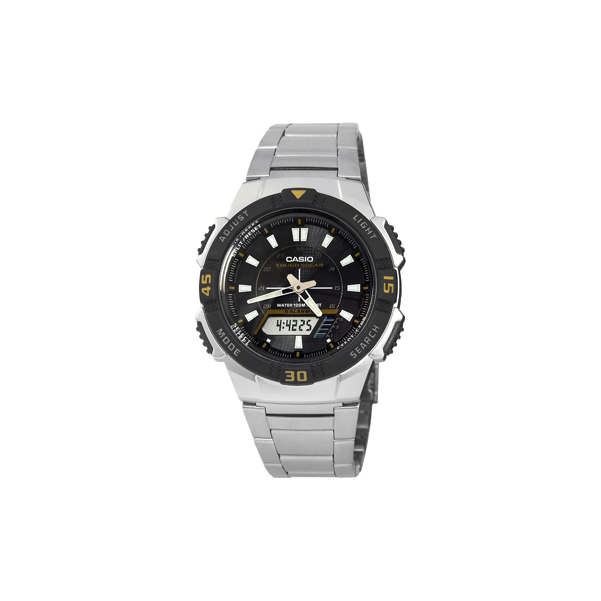 Casio Men's Slim Solar Watch - Silver (AQS800WD-1EV), Size: Small