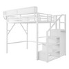 Lycvki Metal Loft Bed with Stairs and Storage Shelves - 2 of 4