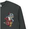 Mens Tom & Jerry Crewneck Sweatshirt - Classic Hanna-Barbera Embroidered Sweatshirt - Vintage Cartoon Long Sleeve Sweatshirt - 4 of 4