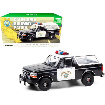 1995 Ford Bronco Police Car Black and White "California Highway Patrol" (CHP) 1/18 Diecast Model Car by Greenlight