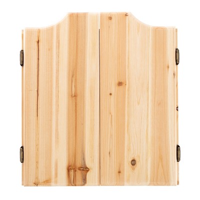 Solid Pinewood Dart Cabinet Set with Self-Healing Board
