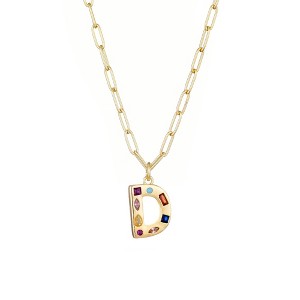 Adornia 14k Gold Plated Funky Initial Paperclip Chain Necklace - 1 of 3