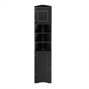 Ridstar 66.9 in. H Black Bathroom Storage Cabinet with Two Doors and Adjustable Shelves - 1 of 4
