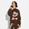 Women's Mickey Mouse OS Fleece Graphic Pullover Sweatshirt - Brown - 2 of 3