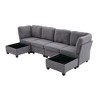 Resenkos U-Shaped 6-Seat Sectional, Configurable Modular Couch with Chaise and Storage Ottoman, - 2 of 4