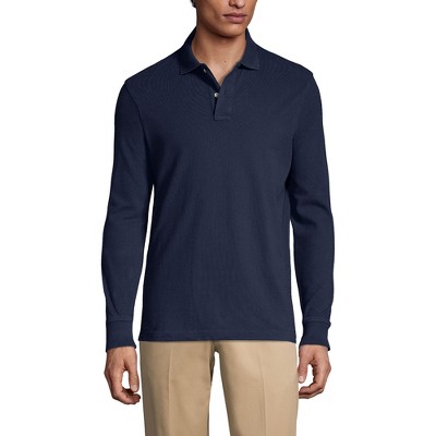 Lands' End School Uniform Young Men's Long Sleeve Mesh Polo Shirt