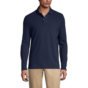 Lands' End School Uniform Young Men's Long Sleeve Mesh Polo Shirt - 1 of 3
