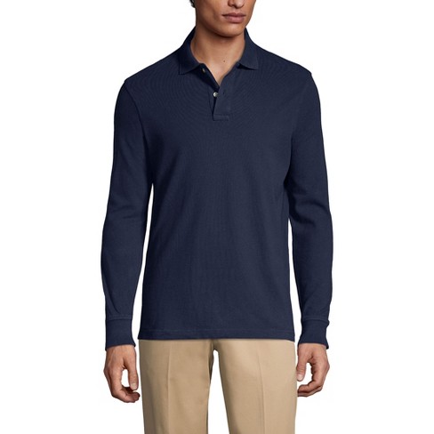 Lands End School Uniform Men s Tall Long Sleeve Mesh Polo Shirt Large Classic Navy Target