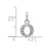 Black Bow Jewelry The Chloe Mini Diamond Accent Initial O Pendant in 14k White Gold - 3 of 4