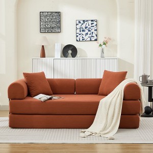 Kumasinova Convertible Sofa Bed,Corduroy Sleeper Couch with 2 Pillows,Modular 3-Seater Sofa Futon Couch for Living Room,Office,Apartment - 1 of 4