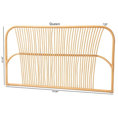 Natural Rattan Queen Size Wall-Mount Headboard
