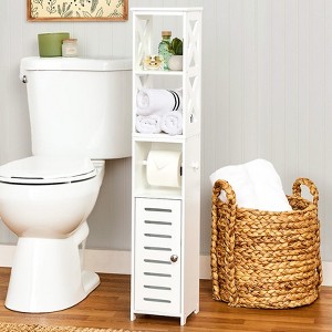 The Lakeside Collection Toilet Paper Storage Holder with Shelf - 1 of 4