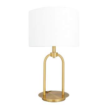 Metal Table Lamp with Drum Shade Gold - CosmoLiving by Cosmopolitan
