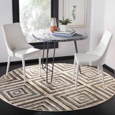 Elysian 79'' Gray Geometric Round Synthetic Area Rug